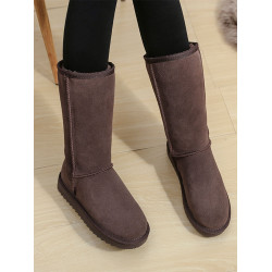 auggh雪地靴女2024新款真皮高筒靴子加絨真皮防滑雪地棉鞋АUGGН