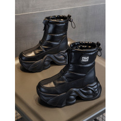 增高厚底雪地靴女2025新款爆款百搭冬季加絨保暖防水防滑高幫棉鞋