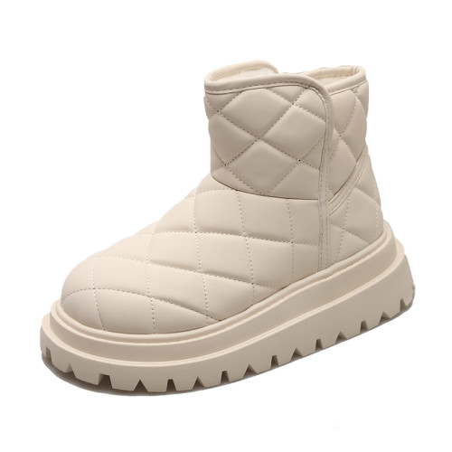 7cm內增高雪地靴女冬季厚底輕便顯腳小時尚格子真皮防滑大棉短靴5 7cm內增高雪地靴女冬季厚底輕便顯腳小時尚格子真皮防滑大棉短靴5