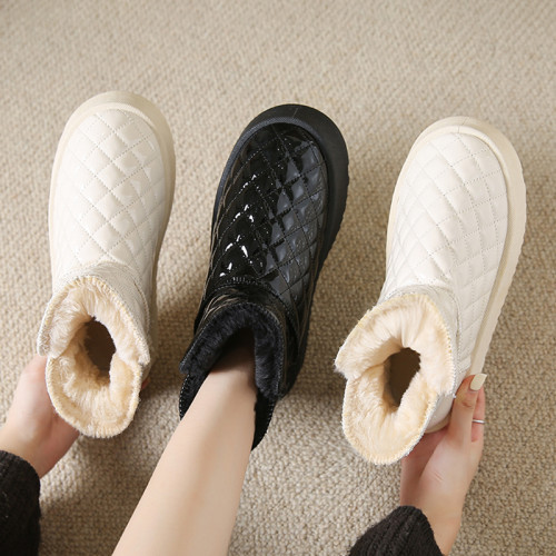 皮面防水雪地靴女冬季小個子增高厚底防滑加絨加厚東北保暖大棉鞋 皮面防水雪地靴女冬季小個子增高厚底防滑加絨加厚東北保暖大棉鞋