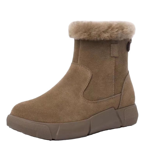 品牌鞋真皮雪地靴女2025冬季皮毛一體羊毛棉鞋防滑加絨保暖短靴子 品牌鞋真皮雪地靴女2025冬季皮毛一體羊毛棉鞋防滑加絨保暖短靴子