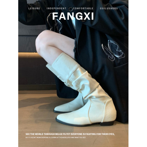 牛皮版2026年新款高筒堆堆靴尖頭騎士靴內增高長筒靴女不過膝靴子 牛皮版2026年新款高筒堆堆靴尖頭騎士靴內增高長筒靴女不過膝靴子