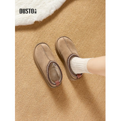 大東厚底雪地靴女款2026新款冬季民族風毛毛拖鞋外穿加絨保暖棉鞋