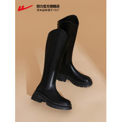 廻力馬丁靴女款長靴女2025港風靴子冬款加絨爆款小個子長筒騎士靴