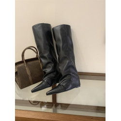 尖頭內增高7cm高筒褲琯靴女2025新款磨砂寬筒騎士靴不過膝長筒靴