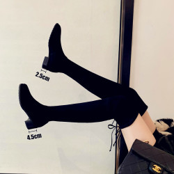 不掉筒過膝靴長靴子女2025年新款彈力瘦瘦長筒騎士高筒小個子秋冬