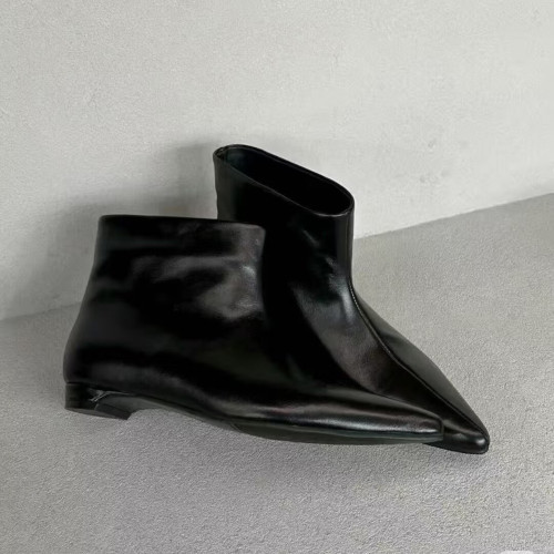 2026秋冬新款法式復古尖頭貓跟短靴女真皮百搭寬筒套腳低跟瘦瘦靴 2026秋冬新款法式復古尖頭貓跟短靴女真皮百搭寬筒套腳低跟瘦瘦靴