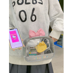 可愛透明痛包女2025新款小食量日系甜妹通勤輕便單肩斜後後背包手機包