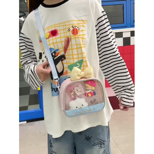 可愛透明痛包女2025新款小食量日系甜妹通勤輕便單肩斜後後背包手機包