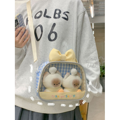 可愛透明痛包女2025新款小食量日系甜妹通勤輕便單肩斜後後背包手機包