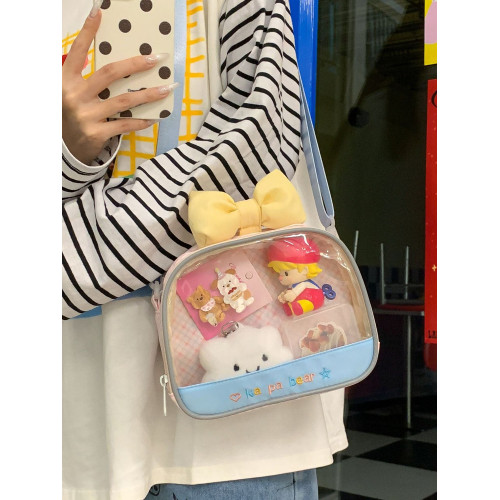 可愛透明痛包女2025新款小食量日系甜妹通勤輕便單肩斜後後背包手機包