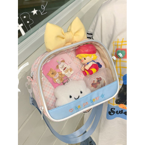 可愛透明痛包女2025新款小食量日系甜妹通勤輕便單肩斜後後背包手機包