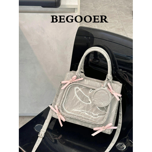 BEGOOER原創甜美蝴蝶結痛包女小食量吧唧托特包二次元單肩斜後後背包