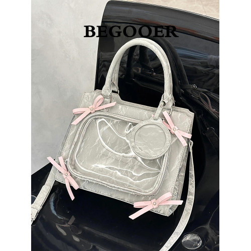BEGOOER原創甜美蝴蝶結痛包女小食量吧唧托特包二次元單肩斜後後背包