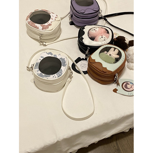 準備上岸的錢一波|原創貓咪雙層10-15cm娃包可愛斜後後背包二次元痛包