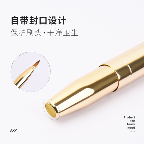 伸縮雙頭口紅刷可攜式帶蓋脣刷初學者脣線筆塗口紅專用化妝工具 伸縮雙頭口紅刷可攜式帶蓋脣刷初學者脣線筆塗口紅專用化妝工具