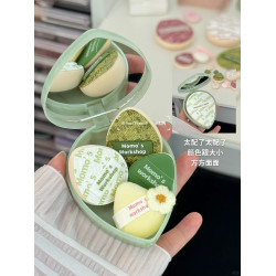 毛吉吉粉撲超軟貼膚不吃粉白淺綠起司mini拇指限定丹甯粉撲一刀切