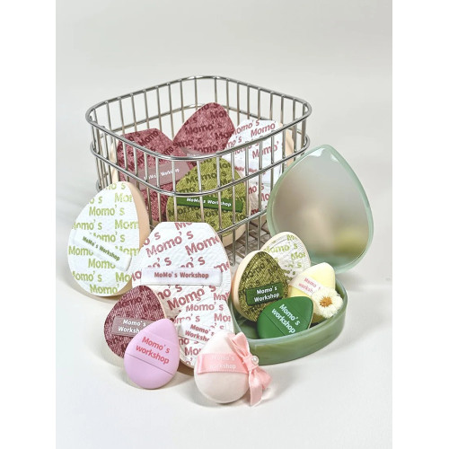 毛吉吉粉撲超軟貼膚不吃粉白淺綠起司mini拇指限定丹甯粉撲一刀切