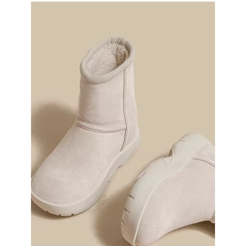 真皮內增高2025冬季雪地靴女款加絨加厚炸街新款厚底保暖短靴女