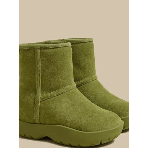 真皮內增高2025冬季雪地靴女款加絨加厚炸街新款厚底保暖短靴女