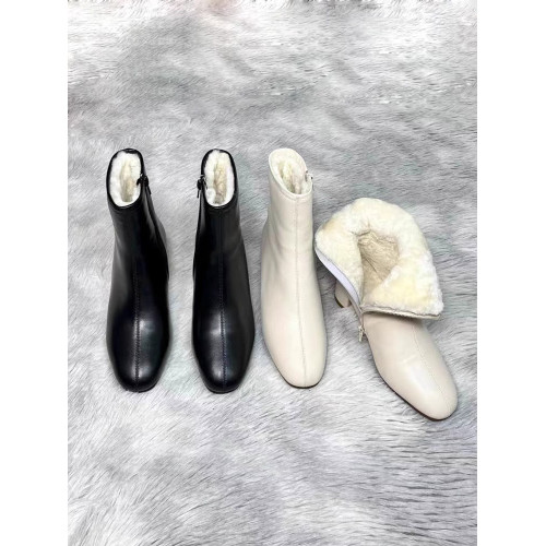 雪地靴女羊皮毛一體短靴粗跟高跟鞋2025年冬季加絨保暖棉鞋瘦瘦靴