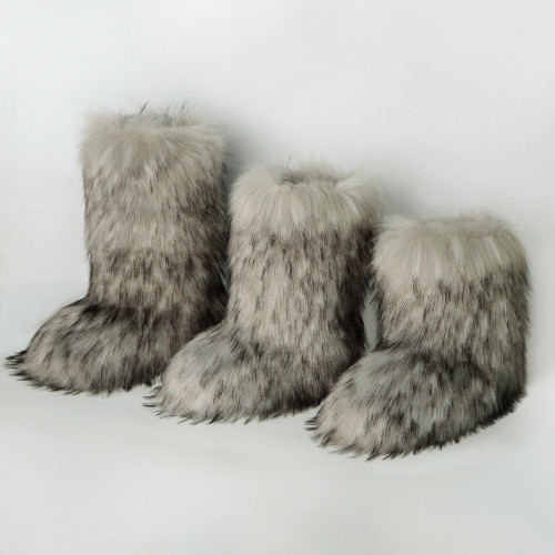 厚底毛毛靴女冬新款辣妹加厚仿貉子狐狸毛5cm增高毛茸茸中筒靴 厚底毛毛靴女冬新款辣妹加厚仿貉子狐狸毛5cm增高毛茸茸中筒靴