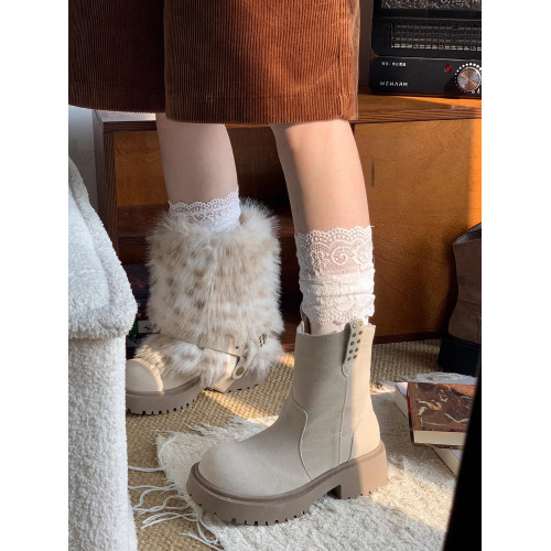 田九九兩穿厚底雪地靴女2025冬新款防滑百搭加絨加厚保暖棉鞋