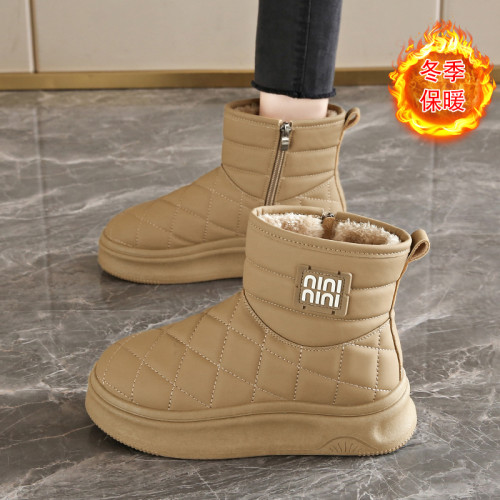 厚底東北雪地靴女2026新款冬季真皮大棉鞋加絨加厚孕婦鞋防水防滑