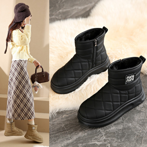 厚底東北雪地靴女2026新款冬季真皮大棉鞋加絨加厚孕婦鞋防水防滑