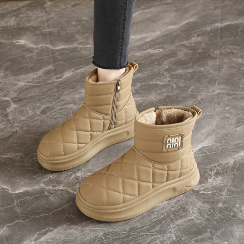 厚底東北雪地靴女2026新款冬季真皮大棉鞋加絨加厚孕婦鞋防水防滑