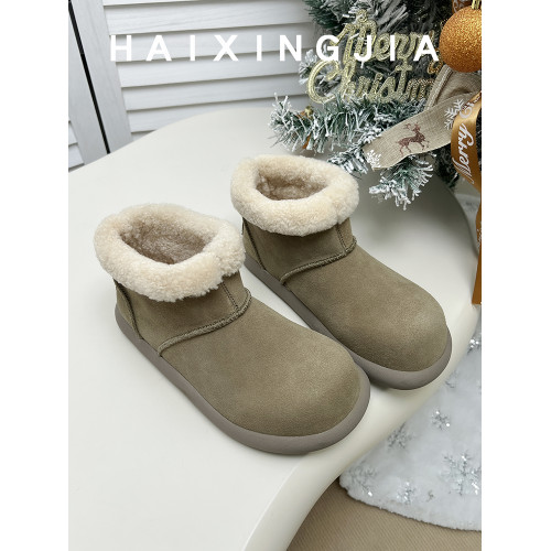 【海星家】暖爐大馬鈴薯~短靴羊羔毛毛冬季醜萌大頭雪地女時尚棉鞋