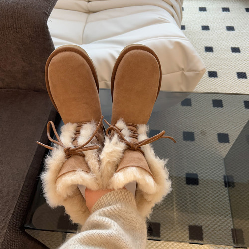 女神網紅款厚底雪地靴女冬季羊皮毛一體2025年新款東北中筒靴棉鞋