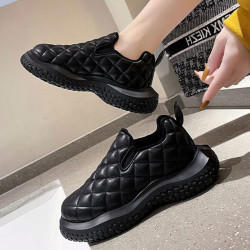 豆豆鞋女2025秋冬季新款一腳蹬保暖加絨加厚毛毛鞋棉鞋懶人麵包鞋