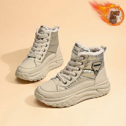 高幫雪地靴女冬季新款加絨加厚保暖防滑老爹鞋厚底防水東北大棉鞋