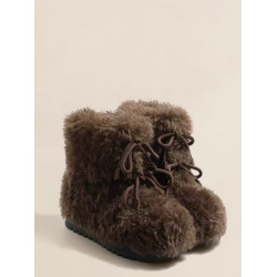 超可愛防滑厚底毛毛雪地靴女冬2026新款白色加絨短靴加厚保暖棉鞋