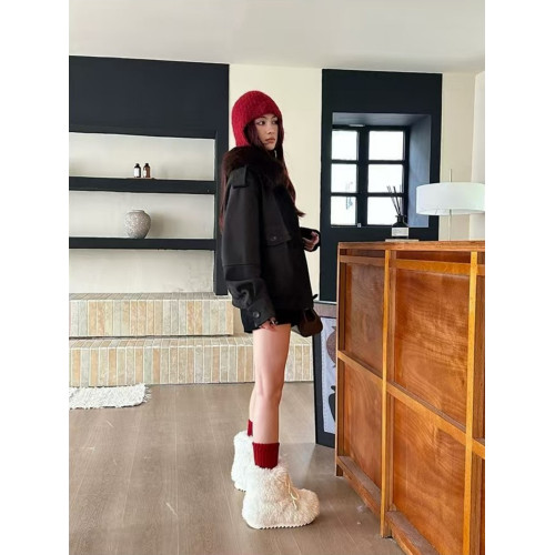 超可愛防滑厚底毛毛雪地靴女冬2026新款白色加絨短靴加厚保暖棉鞋