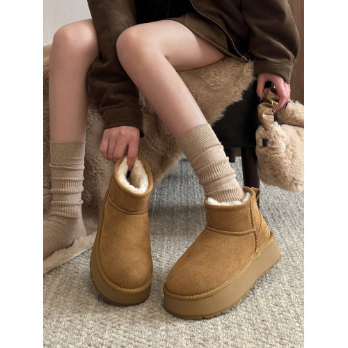 賈不假雪地靴女款2026新款春季時尚洋氣百搭爆款厚底加絨保暖棉鞋