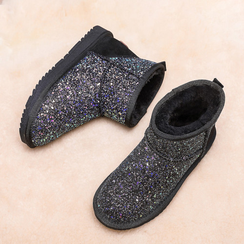 2025新款冬季亮片雪地靴女短筒靴加絨保暖防水雪地棉鞋防滑麵包鞋 2025新款冬季亮片雪地靴女短筒靴加絨保暖防水雪地棉鞋防滑麵包鞋