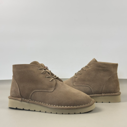 出口歐美女款冬季抗寒牛反絨真皮羊毛保暖雪地靴輕便防滑復古潮靴