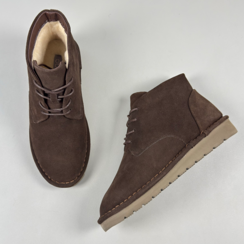 出口歐美女款冬季抗寒牛反絨真皮羊毛保暖雪地靴輕便防滑復古潮靴