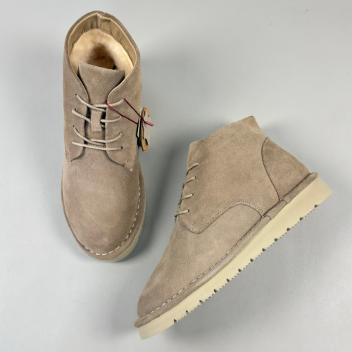 出口歐美女款冬季抗寒牛反絨真皮羊毛保暖雪地靴輕便防滑復古潮靴