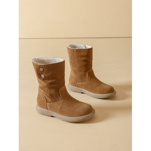 韓版磨砂牛皮雪地靴女2025新款冬季加絨顯瘦保暖短靴圓頭百搭棉鞋 韓版磨砂牛皮雪地靴女2025新款冬季加絨顯瘦保暖短靴圓頭百搭棉鞋