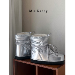 Misdanny~防水防滑月亮雪地靴冬2025新款時尚保暖加絨加厚大棉鞋