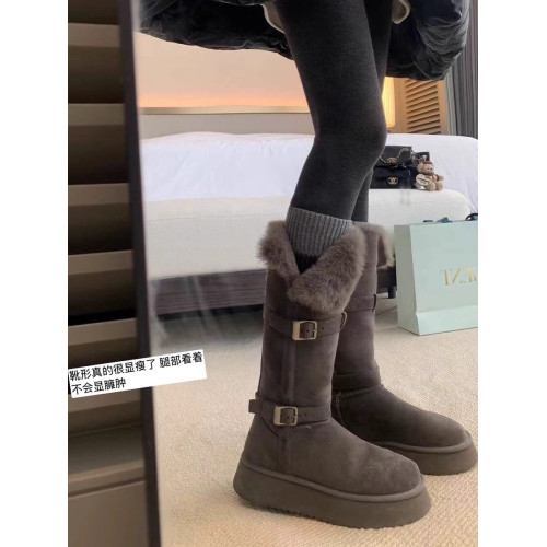 灰色長筒雪地靴女2025冬季新款厚底中筒加絨東北棉鞋保暖高筒靴子 灰色長筒雪地靴女2025冬季新款厚底中筒加絨東北棉鞋保暖高筒靴子