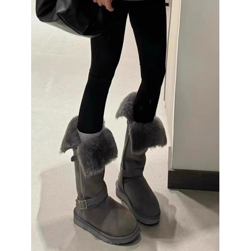 灰色長筒雪地靴女2025冬季新款厚底中筒加絨東北棉鞋保暖高筒靴子 灰色長筒雪地靴女2025冬季新款厚底中筒加絨東北棉鞋保暖高筒靴子