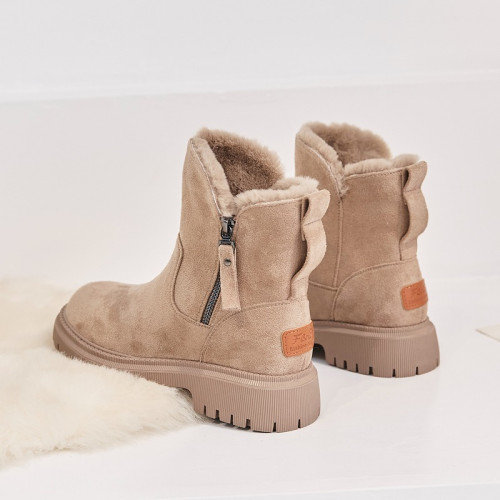 孕婦雪地靴女大碼41一43加絨加厚腳浮腫寬鬆短靴冬季保暖防滑棉鞋