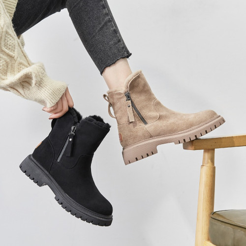 孕婦雪地靴女大碼41一43加絨加厚腳浮腫寬鬆短靴冬季保暖防滑棉鞋