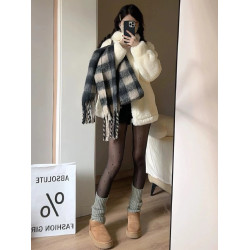 河南桑坡村皮毛一體雪地靴女款2025年新款冬季周冬雨同款加絨厚底