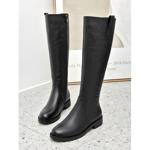 品牌鞋真皮長筒靴女2025新款秋冬不過膝長靴平底女士高筒騎士靴子 品牌鞋真皮長筒靴女2025新款秋冬不過膝長靴平底女士高筒騎士靴子