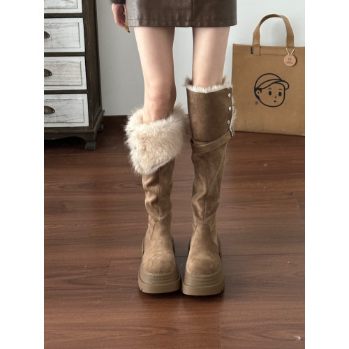 厚底皮帶釦過膝長靴女2026春季新款加絨保暖顯瘦增高騎士靴時裝靴 厚底皮帶釦過膝長靴女2026春季新款加絨保暖顯瘦增高騎士靴時裝靴